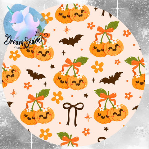 *PRE-ORDER* Cozy & Retro Vibes - Pumpkin "Cherries" (Cream)