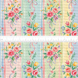 *PRE-ORDER* Spring Whimsy - Vintage Floral Stripe