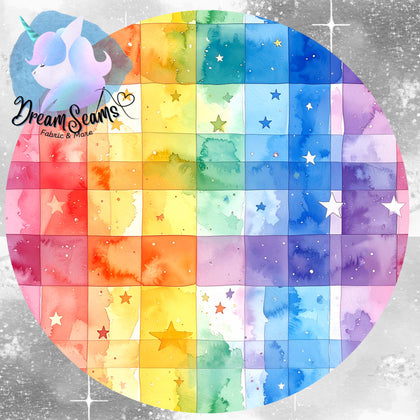 *PRE-ORDER* Spring Whimsy - Watercolor Rainbow Gingham