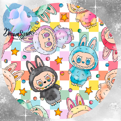 *PRE-ORDER* Cozy & Retro Vibes - Lil Monsters Brights Checker Toss