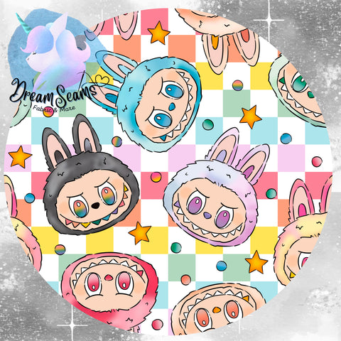 *PRE-ORDER* Cozy & Retro Vibes - Lil Monsters Brights Checker Toss Faces